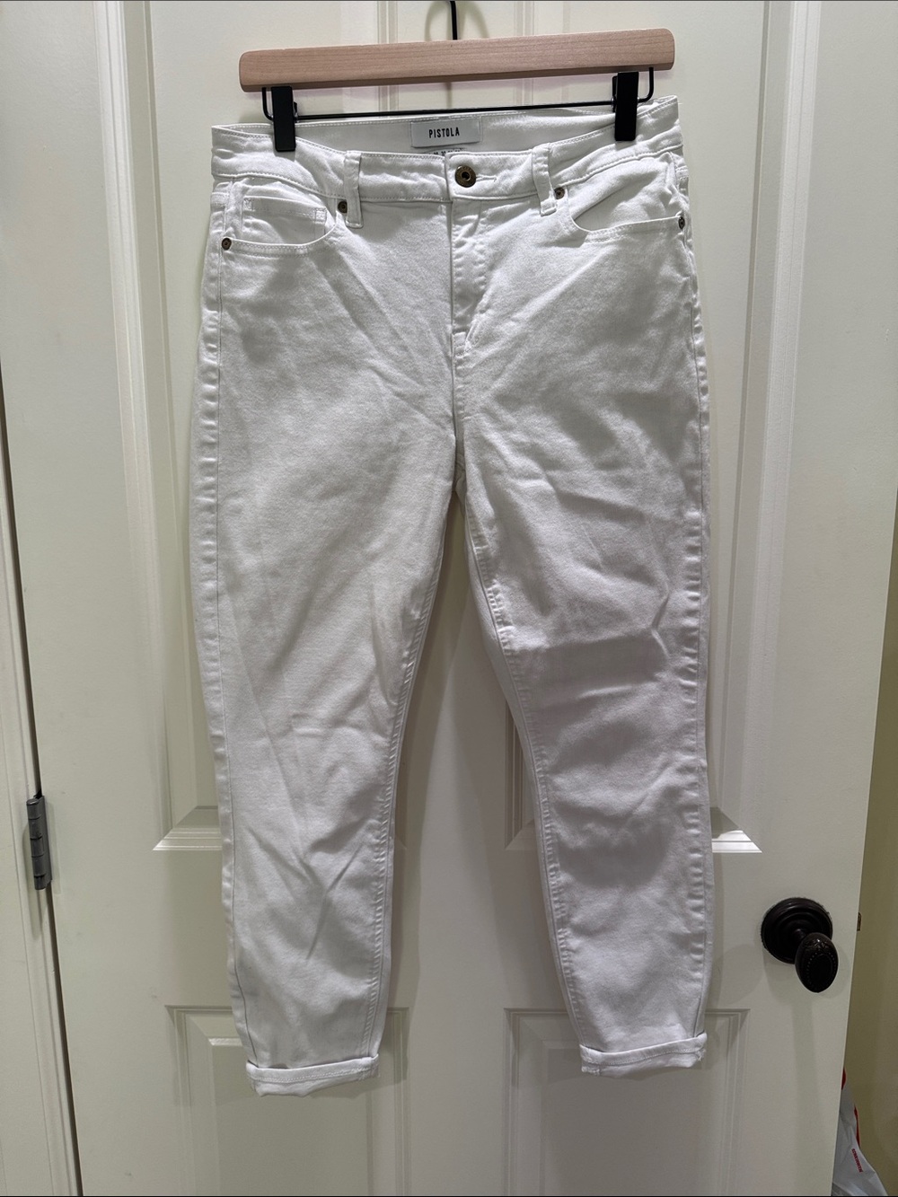 pistola White Ankle Crop High-Rise Jeans